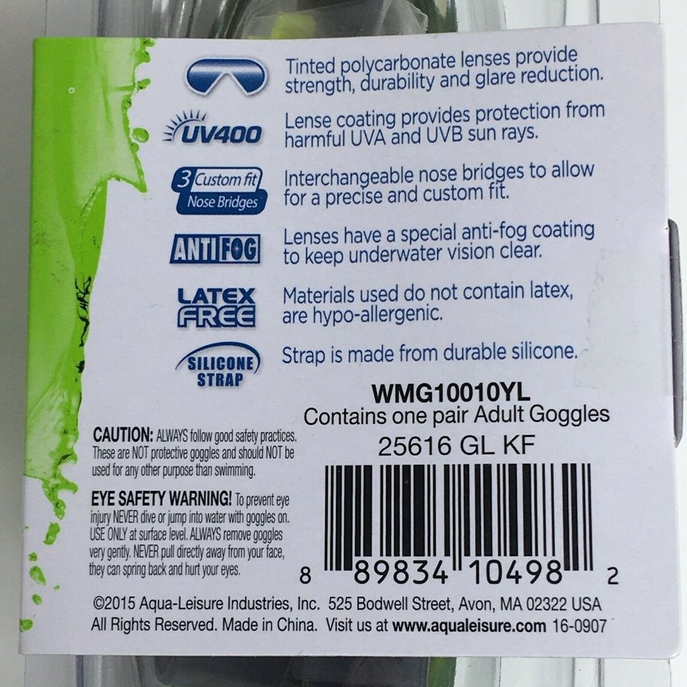 Dolfino Striker Silicone Swim Goggles Adult Ages 12+ UV400 Protection Latex Free - Picture 6 of 12